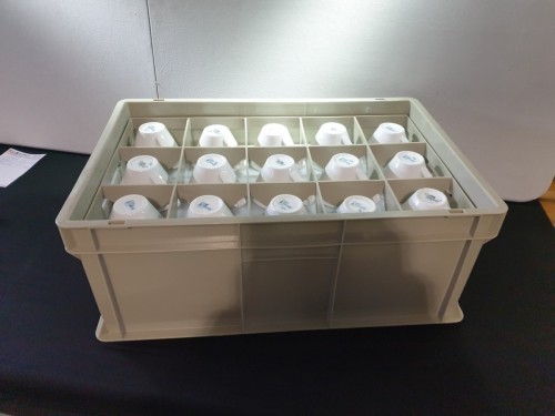 Koffiekop en schotel - Napoli - Vierkant (Korf  30 stuks)